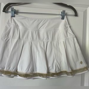 Lilly Pulitzer Lantana Athletic Skort White with gold trim XS